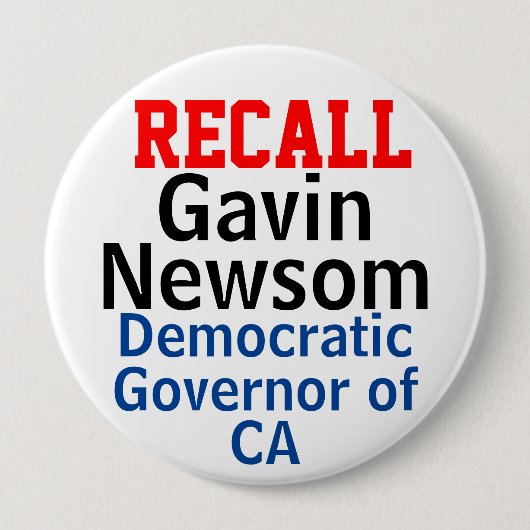 Erinnern Sie sich an Gavin Newsom CA Demokrat Gov. Button (Vorderseite)