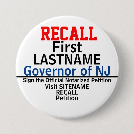 Erinnern Sie sich an Gov. Jeder Staat Button (Vorderseite)