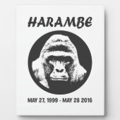 Erinnern Sie sich an Harambe Fotoplatte (Vorderseite)