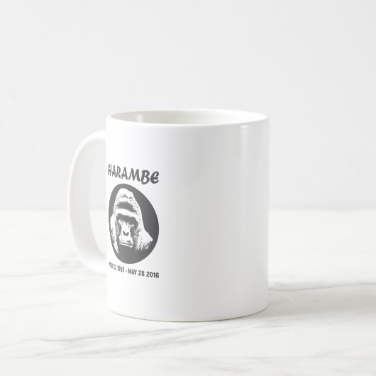 Erinnern Sie sich an Harambe Kaffeetasse (Vorderseite Links)