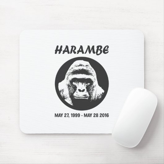 Erinnern Sie sich an Harambe Mousepad (Mit Mouse)