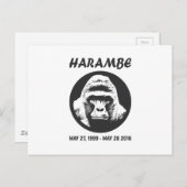 Erinnern Sie sich an Harambe Postkarte (Vorne/Hinten)