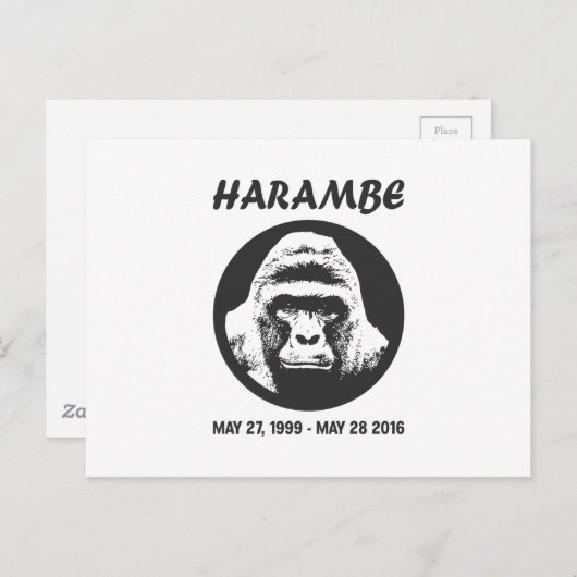 Erinnern Sie sich an Harambe Postkarte (Vorne/Hinten)