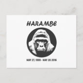 Erinnern Sie sich an Harambe Postkarte (Vorderseite)