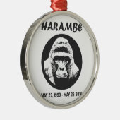 Erinnern Sie sich an Harambe Silbernes Ornament (Rechts)