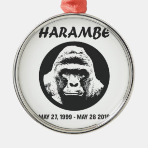 Erinnern Sie sich an Harambe Silbernes Ornament
