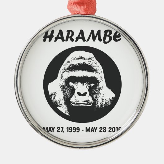 Erinnern Sie sich an Harambe Silbernes Ornament (Vorne)