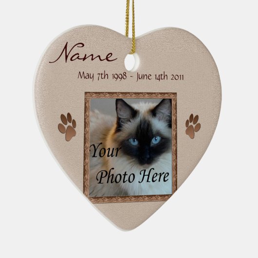 Erinnern Sie sich an Ihr Haustier - Foto Keramik Ornament (Rechts)