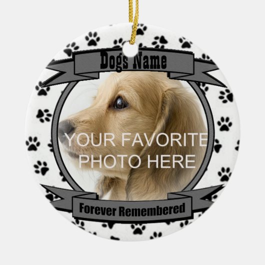 Erinnern Sie sich an Ihren Hund für immer Keramik Ornament (Vorne)
