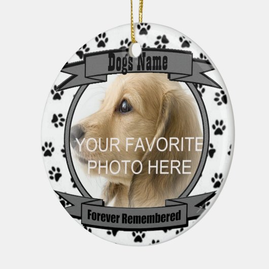 Erinnern Sie sich an Ihren Hund für immer Keramik Ornament (Links)