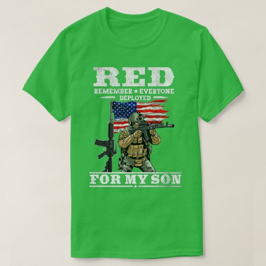 Erinnern Sie sich an jeden Veteran verwendet RED F T-Shirt (Design vorne)