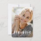 Erinnern Sie sich an Memorial Modern Simple Elegan Dankeskarte (Vorderseite)
