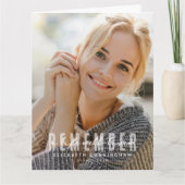 Erinnern Sie sich an Memorial Modern Simple Elegan Dankeskarte (Vorderseite)