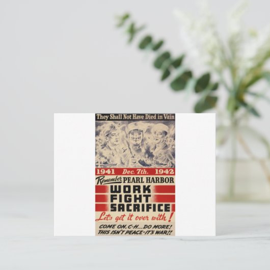 Erinnern Sie sich an Pearl Harbor Postkarte (Stehend Vorderseite)