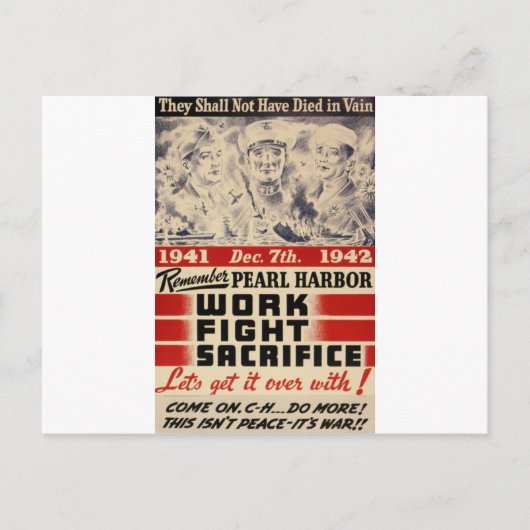 Erinnern Sie sich an Pearl Harbor Postkarte (Vorderseite)
