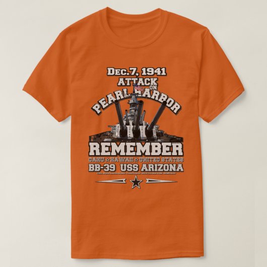Erinnern Sie sich an Pearl Harbour USS Arizona T-Shirt (Design vorne)