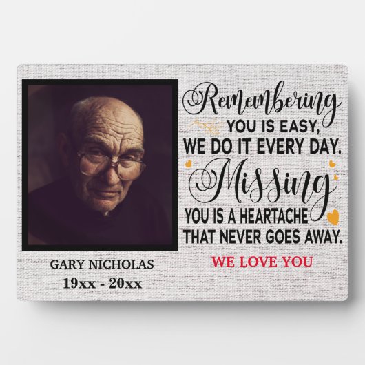 Erinnern Sie sich an Personalisiertes Foto für das Fotoplatte (Vorderseite)