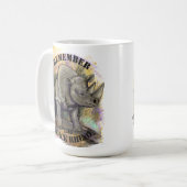 Erinnern Sie sich an schwarzes Nashorn Kaffeetasse (Vorderseite Links)