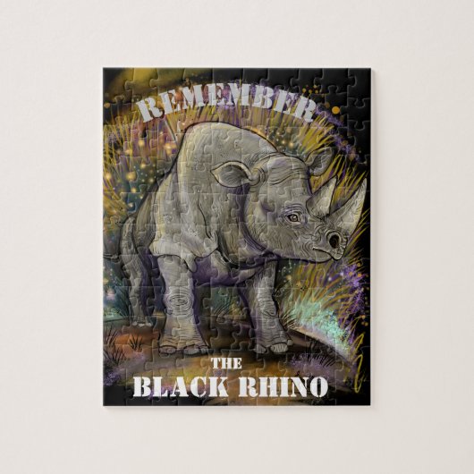 Erinnern Sie sich an schwarzes Nashorn Puzzle (Vertikal)