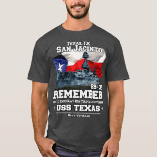 Erinnern Sie sich an US Texas B35 Battleship Veter T-Shirt