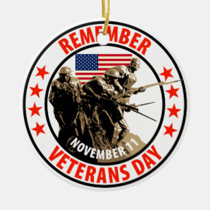Erinnern Sie sich an Veteranen-Tag Keramik Ornament