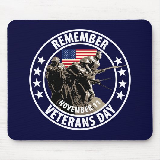 Erinnern Sie sich an Veteranen-Tag Mousepad (Vorne)
