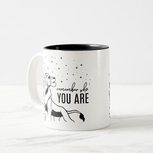 Erinnern Sie sich, an wem Sie sind - Löwe-König Zweifarbige Tasse (Vorderseite Links)