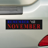 Erinnern Sie sich 'bis November Autoaufkleber (Auf Auto)
