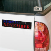 Erinnern Sie sich 'bis November Autoaufkleber (Auf Lkw)
