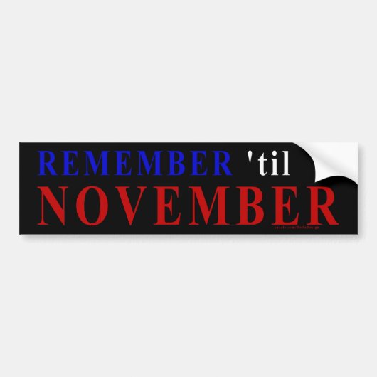 Erinnern Sie sich 'bis November Autoaufkleber (Vorne)