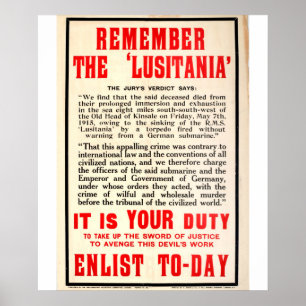 Erinnern Sie sich das an "Lusitania" _Propaganda Poster