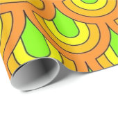 erinnern Sie sich den an 70er, grüne Orange Geschenkpapier (Rolleneckpunkt)