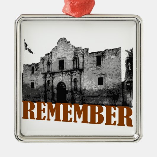 Erinnern Sie sich die an Alamo-Verzierung Silbernes Ornament (Vorne)