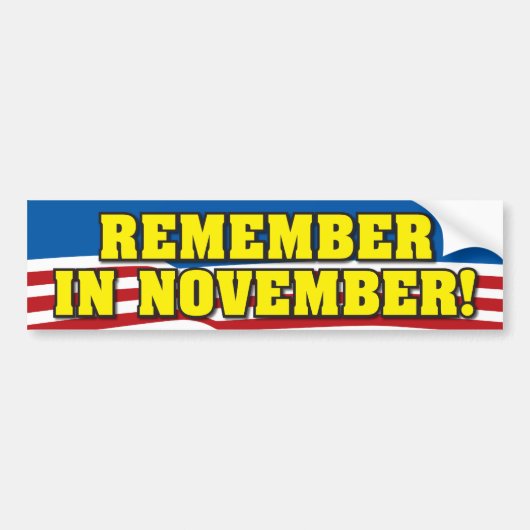 Erinnern Sie sich im November! Autoaufkleber (Vorne)