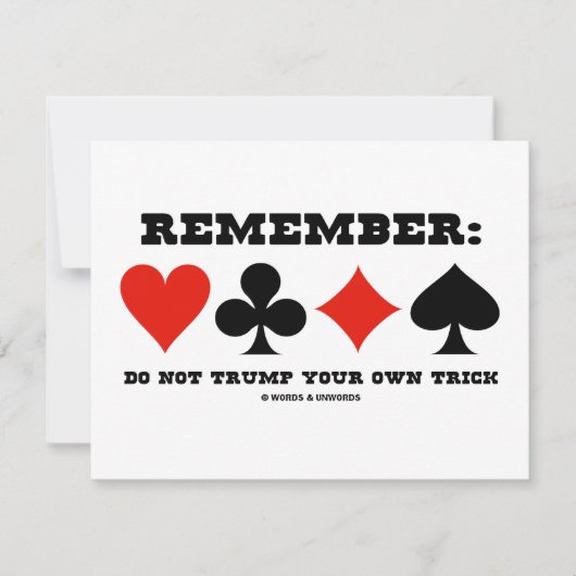 Erinnern Sie sich: Nicht tun Trumpf Ihr eigener Einladung (Vorderseite)