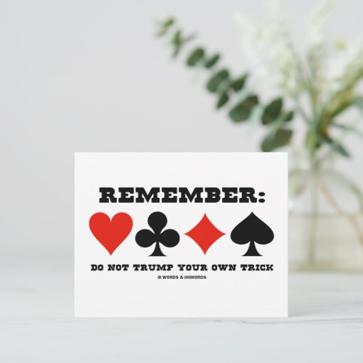 Erinnern Sie sich: Nicht tun Trumpf Ihr eigener Einladung (Stehend Vorderseite)