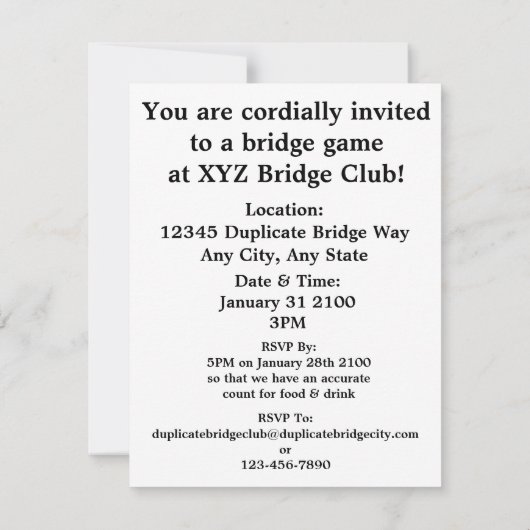 Erinnern Sie sich: Nicht tun Trumpf Ihr eigener Einladung (Rückseite)