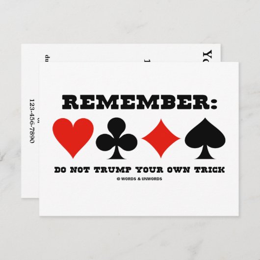Erinnern Sie sich: Nicht tun Trumpf Ihr eigener Einladung (Vorne/Hinten)
