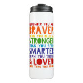 Erinnern Sie sich, Sie sind tapfer, stärker, schla Thermosbecher (Vorderseite)