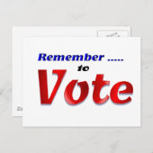 Erinnern Sie sich zu wählen Postkarte (Vorne/Hinten)