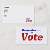 Erinnern Sie sich zu wählen Visitenkarte (Vorne/Hinten)