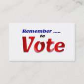 Erinnern Sie sich zu wählen Visitenkarte (Rückseite)