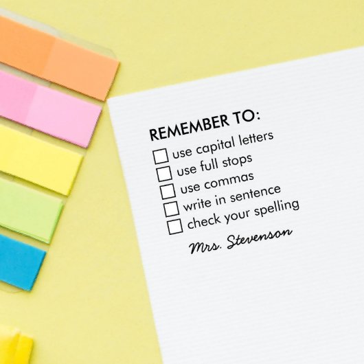 ERINNERN SIE SIGNATUR DES SCHULLEHRER GUMMISTEMPEL