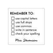 ERINNERN SIE SIGNATUR DES SCHULLEHRER GUMMISTEMPEL (Prägung)