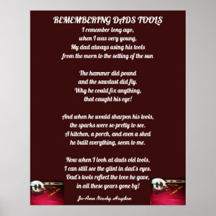ERINNERN VATER TOOLS POEM Plakat