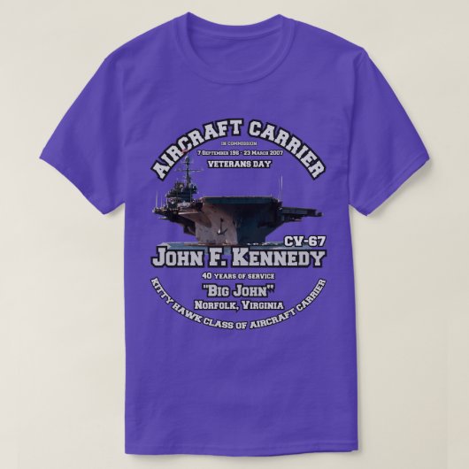 ERINNERN Veterans USS John Kennedy CV67 T-Shirt (Design vorne)
