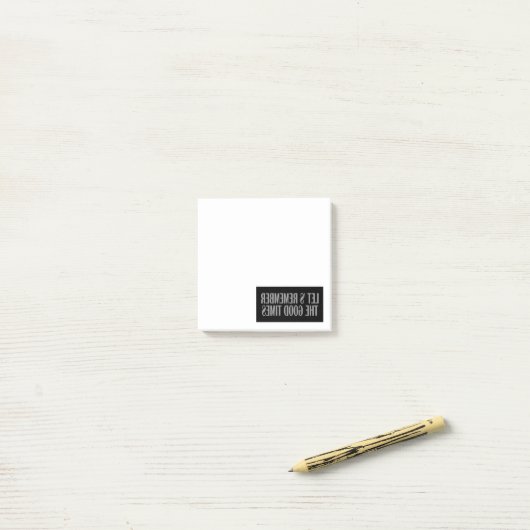 Erinnern wir uns an die guten Zeiten Post-it Klebezettel (Auf Schreibtisch)