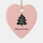 "Erinnernd." Weihnachtsbaum/Brustkrebs bewusst Keramikornament (Rechts)