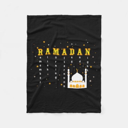 Erinnert euch an Allah, Ramadan Mubarak Kareem Fleecedecke (Vorderseite)
