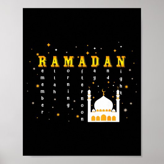 Erinnert euch an Allah, Ramadan Mubarak Kareem Poster (Vorne)